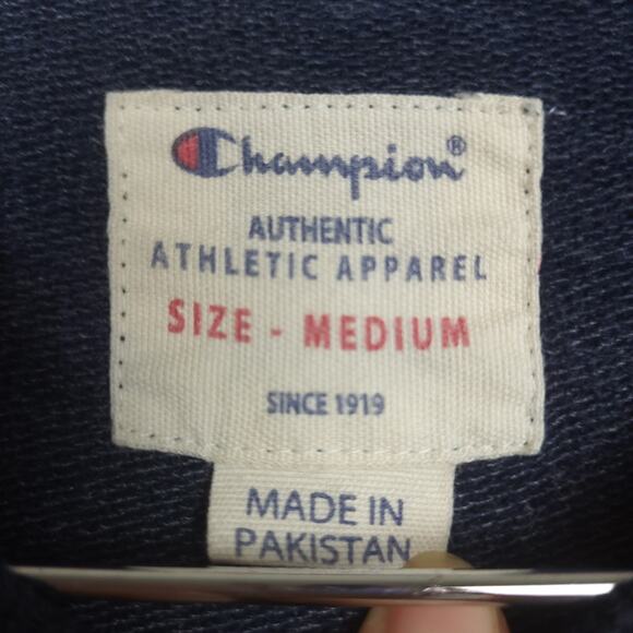 Vintage Champion Men's Pullover Crew Neck Sweater Size Medium Long Sleeve Blue - Picture 3 of 8